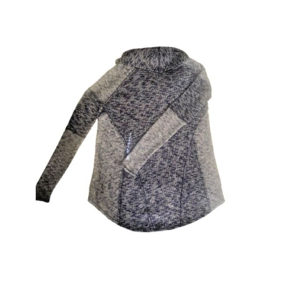 Womens Cowl Neck Long Sleeve Two Tone Sweater Size Large